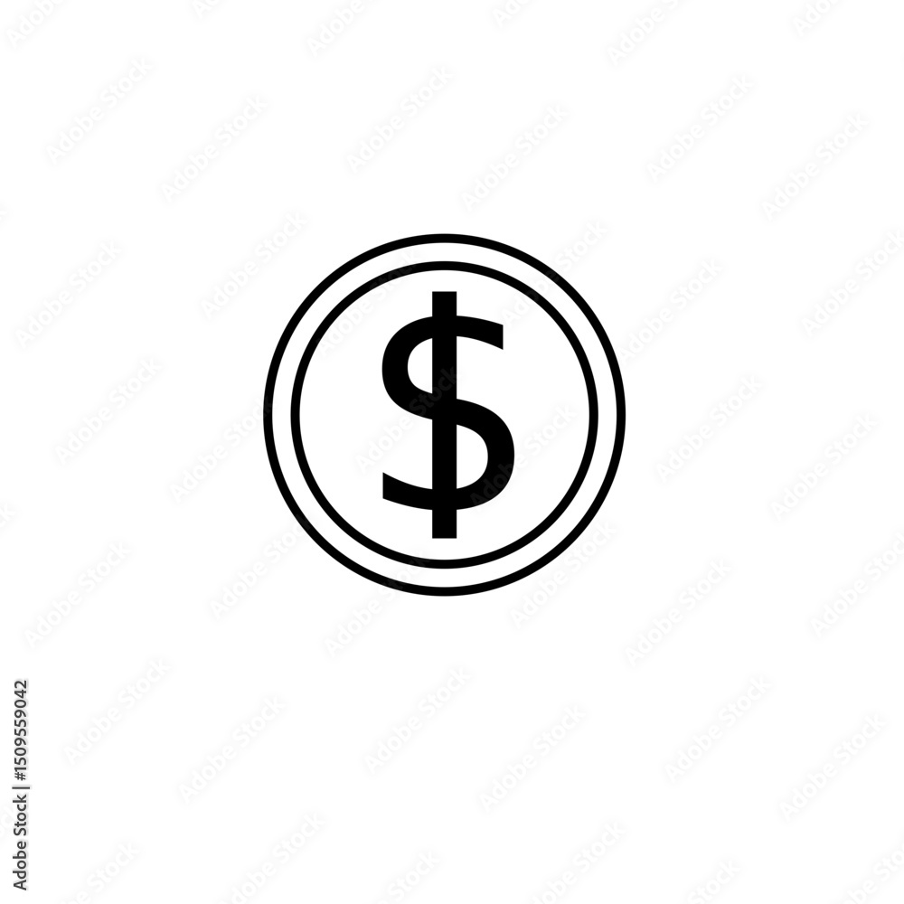 dollar icon on white and black dollar icon on white and black