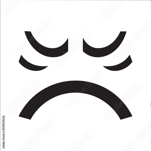 simple black face depicts sadness.