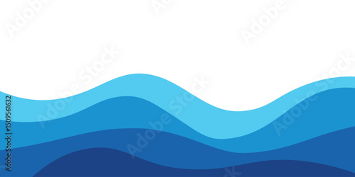 Sea waves layered vector background illustration and sea beach vector illustration.