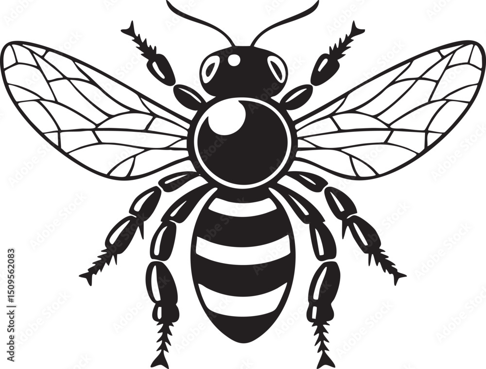 Fototapeta premium stylized black and white bee .