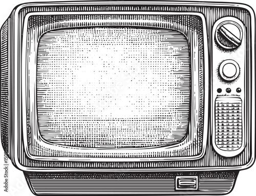 vintage television emits a warm glow from its screen.