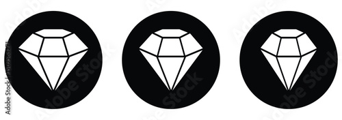 diamond gems sign and symbol. Set of different brilliant icon. Diamond icon set Isolated on white background. 