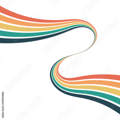 Rainbow Groovy Wave Line
