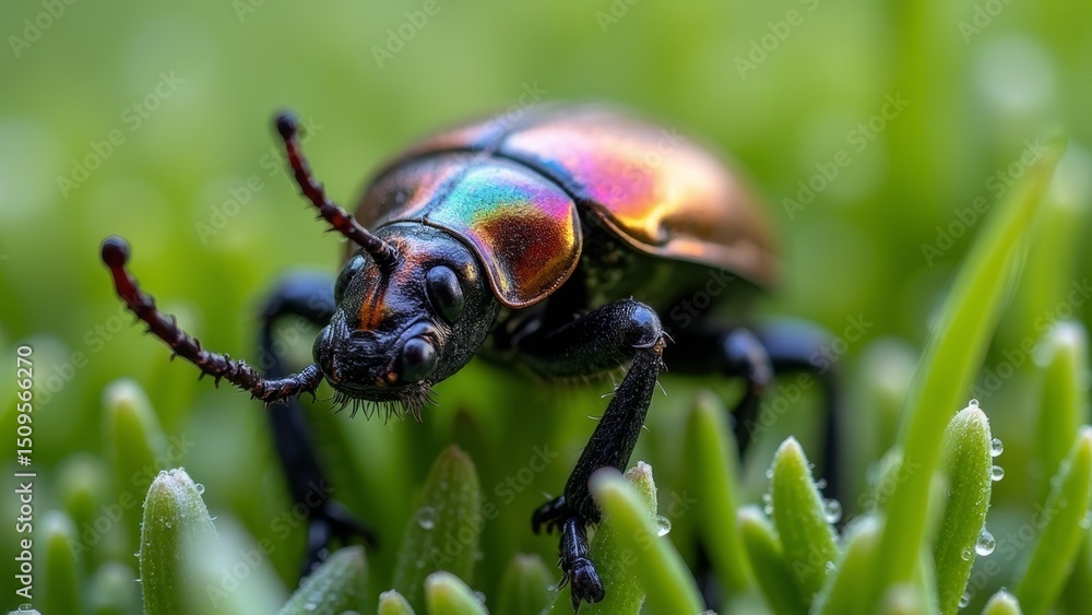 Fototapeta premium Color Beetle Photos on the Grassland