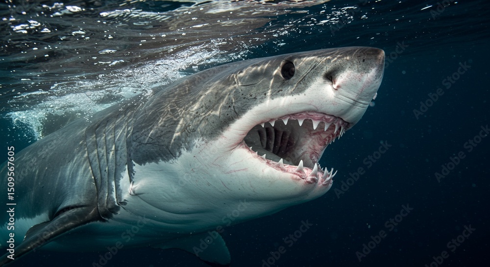 Naklejka premium great white shark