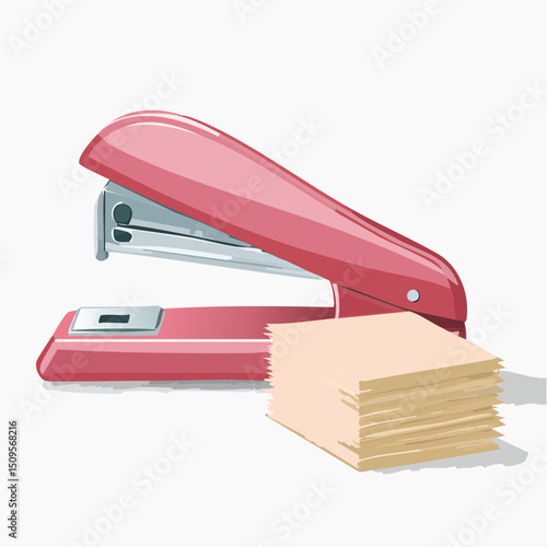 A stapler and a pile of paper beside it
