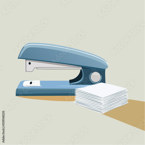 A stapler and a pile of paper beside it
