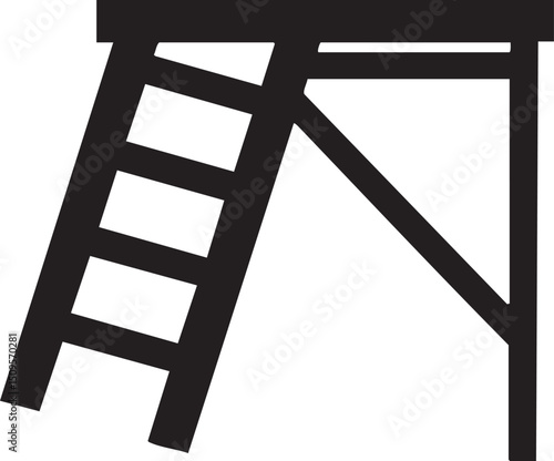 simple black staircase angles sharply upwards.