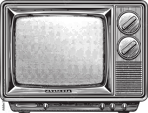 vintage television emits a bright focused beam of light.
