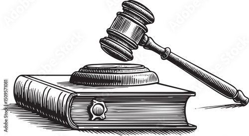 gavel rests upon an open law book suggesting legal proceedings.