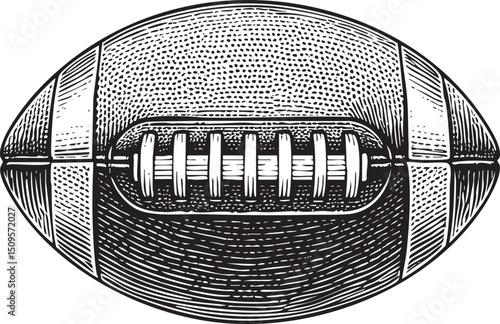 detailed black and white of a football.