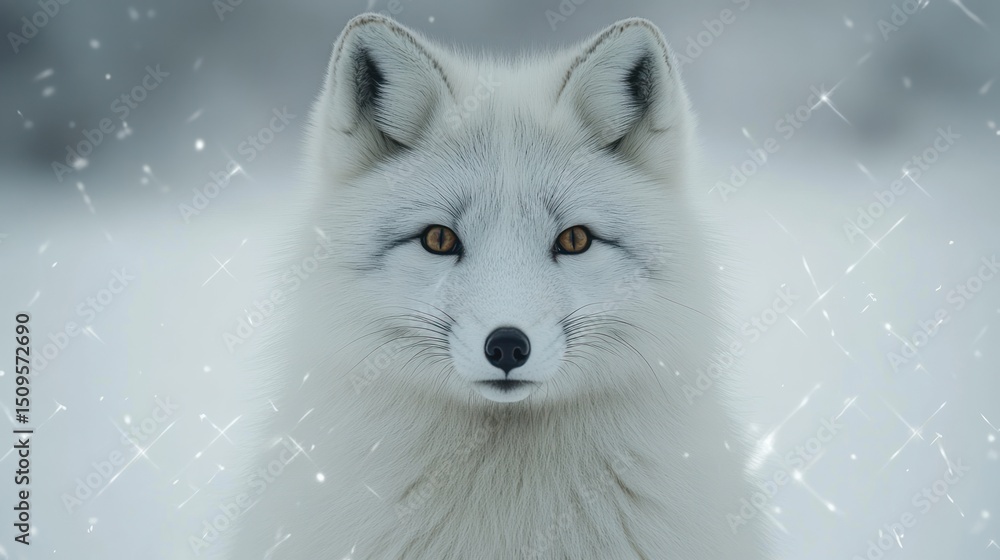 Naklejka premium Arctic Fox in Winter Wonderland