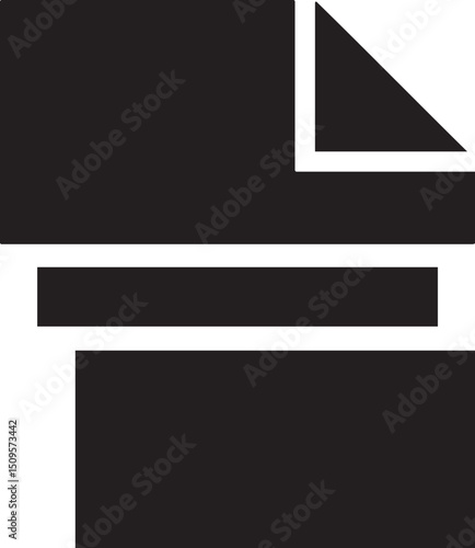 stylized white rectangle intersects a diagonally placed gray triangle.