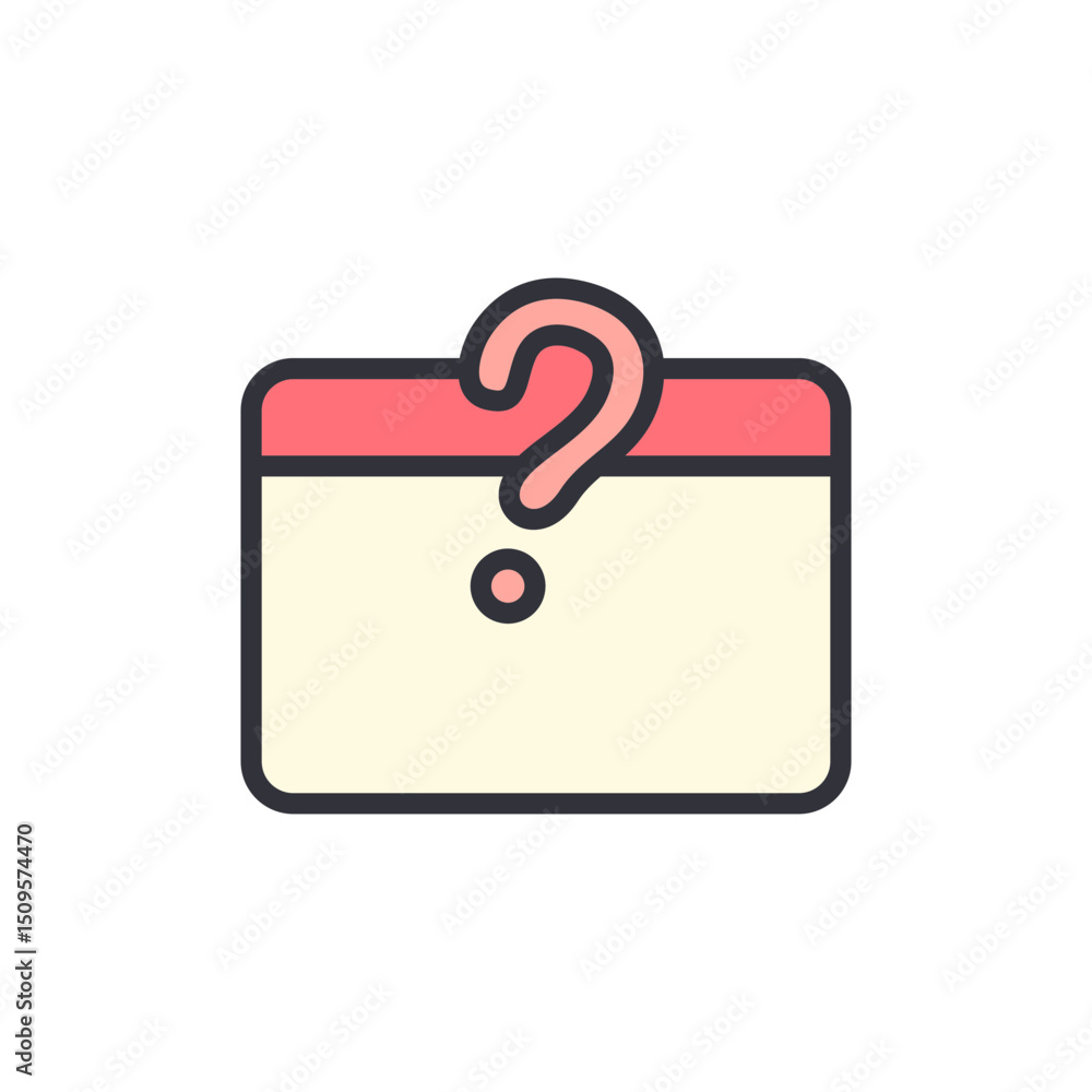 Calendar With Question Mark Icon Representing An Event Or Appointment Calendar With Question Mark Icon Representing An Event Or Appointment