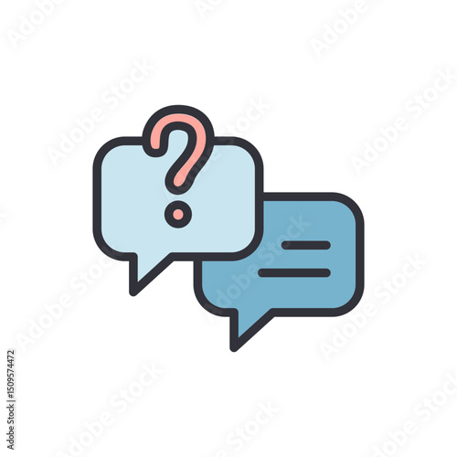 Conceptual Icon Showcasing Conversation Exchange And Information Seeking