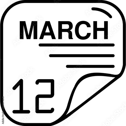 March 12 Calender Icon