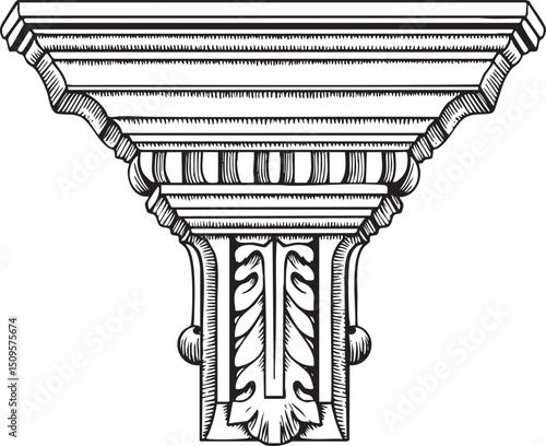 detailed of a classical column capital.