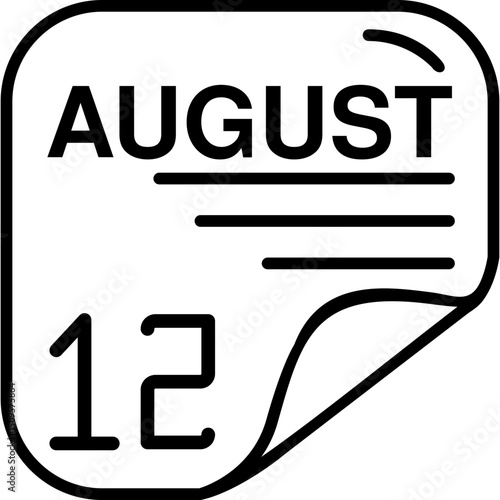 August 12 Calender Icon
