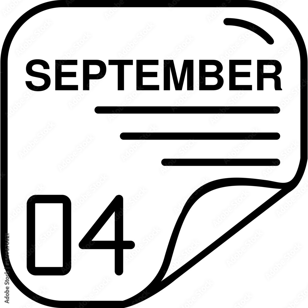 September 4 Calender Icon September 4 Calender Icon