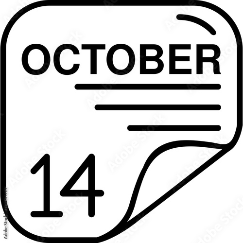 October 14 Calender Icon