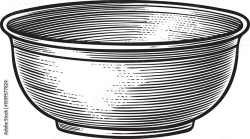 simple empty ceramic bowl rests on a flat surface.