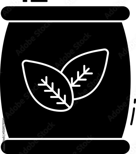 Herbal Tea Container with Fresh Leaves for Wellness and Healthy Living