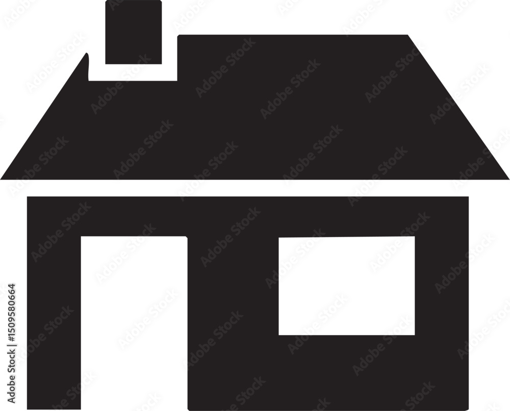 simple solitary house stands against a plain background. simple solitary house stands against a plain background.