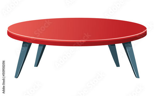 Red Oval Coffee Table