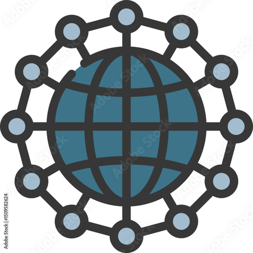 Global Connectivity Concept Represented by Network Nodes and Globe Illustration