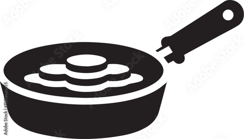 Illustration of black frying pan