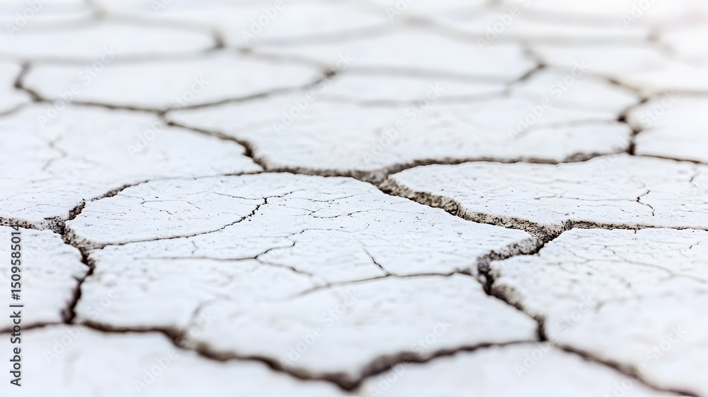 Fototapeta premium Dry Cracked Earth Texture Background White Desert Drought