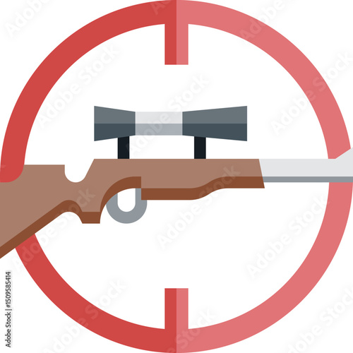 Rifle aimed at target representing precision and focus in shooting sports or hunting, symbolizing accuracy and skill.