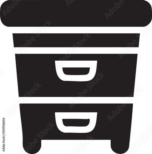 simple black cabinet with two drawers.