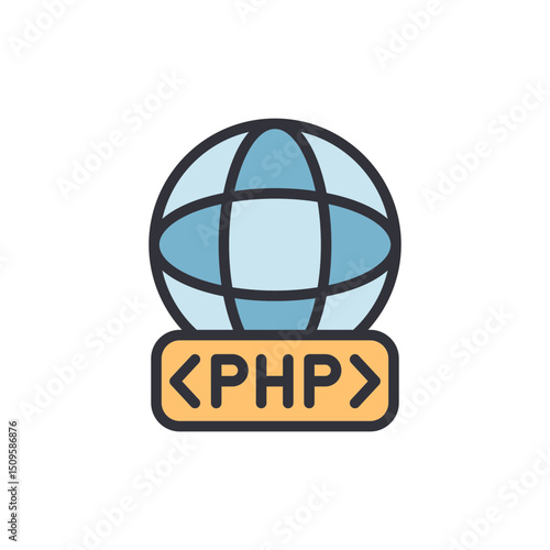 Php Programming Language With Globe Icon On A Transparent Background