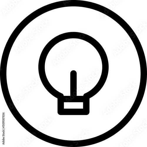 Lightbulb glows brightly inside a circle, symbolizing a new idea or innovation in a clean, minimalist style.