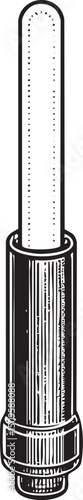 smooth cylindrical object extends vertically with a textured surface.