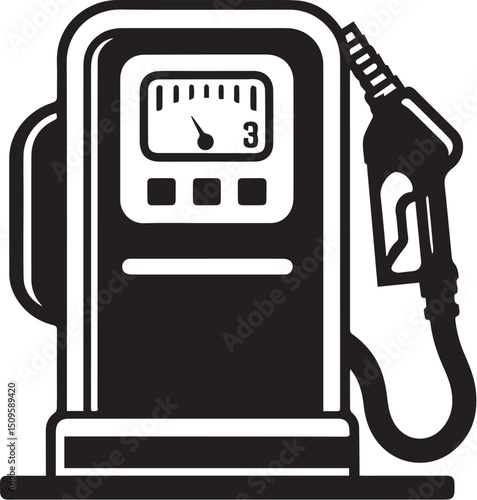 gas pump silhouette vector icon