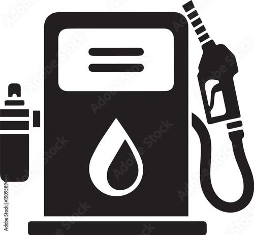gas pump silhouette vector icon