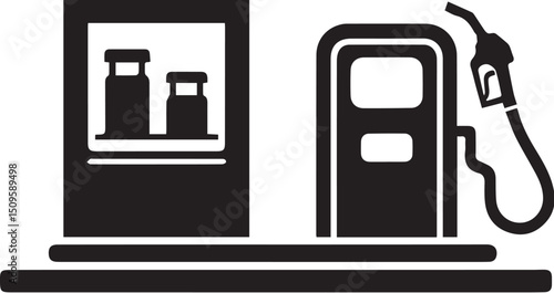 gas pump silhouette vector icon