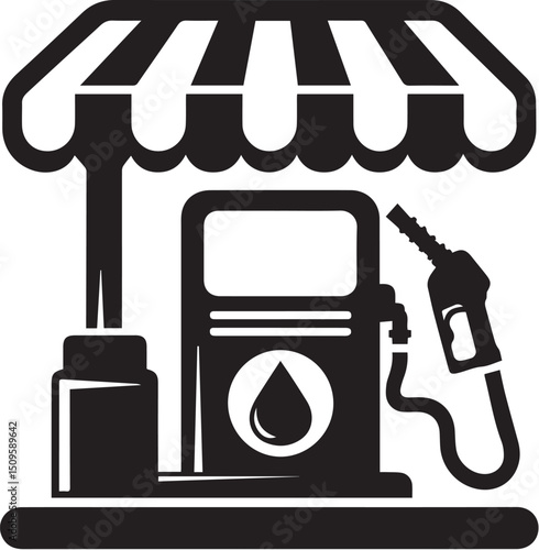 gas pump silhouette vector icon