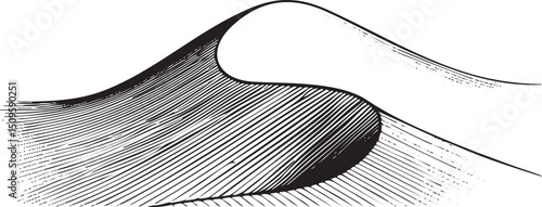 solitary wave gracefully rolls across a dark expanse of water.