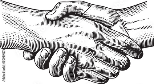 Two hands firmly grasp each other in a handshake.