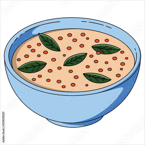 Traditional Indian dish soup icon. Vector illustration for web design, isolated on white, perfect for cuisine and cultural food projects.