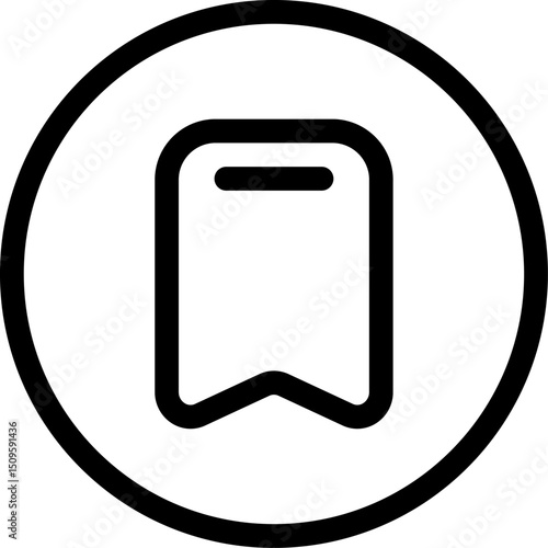 Bookmark symbol inside a circle representing saving or marking content for later access, simple and minimalist design.
