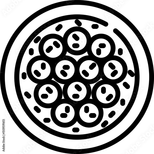 Overhead view of a bowl of falafel balls sitting on a white plate, ready to be served as a delicious Mediterranean appetizer.