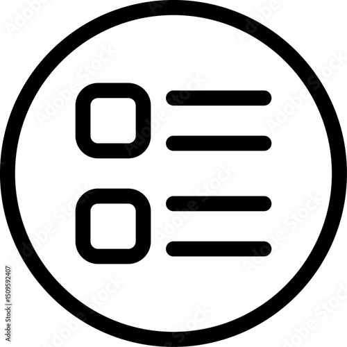 Checklist symbol representing tasks or items in a list, displayed in a clean and modern style, ideal for user interface or web applications.