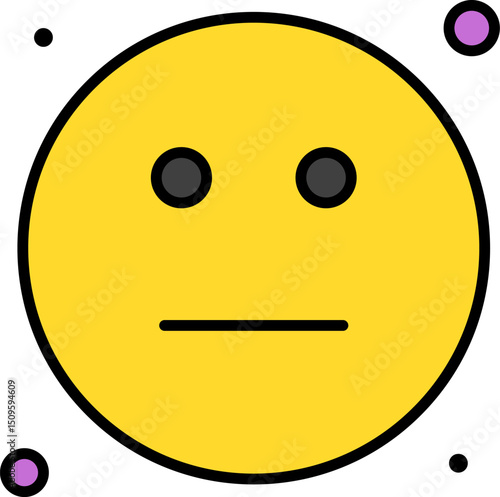 Neutral emoji expressing indifference with a yellow face and simple features, conveying a sense of apathy or lack of strong emotion.