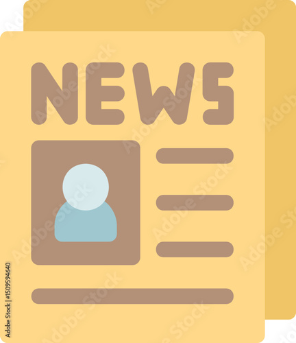 Newspaper displaying headline and image representing daily news and information in a simple and informative manner.