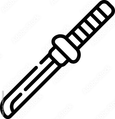 Katana rests peacefully on a dojo mat, symbolizing honor, discipline, and the rich traditions of Japanese martial arts, evoking a sense of respect and history.