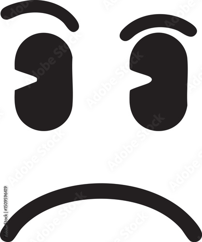 simple expressive face displays sadness.